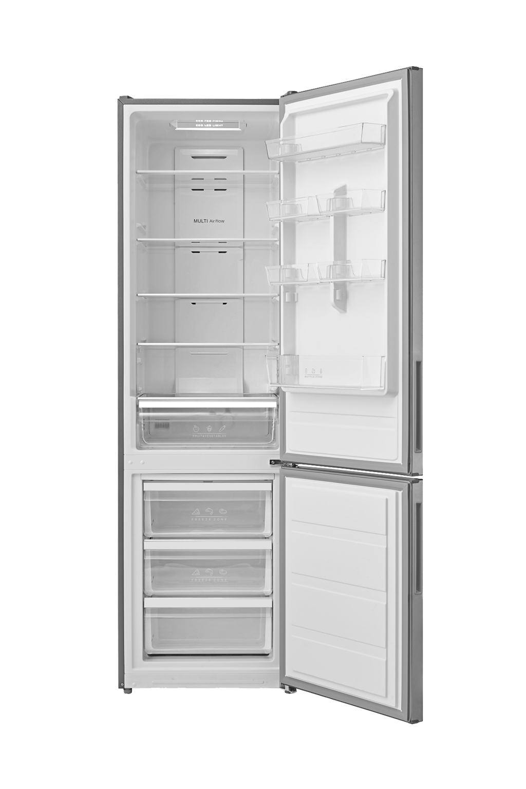 Вътрешност на хладилник Arielli ARD-468RWENJX — рафтове и камери