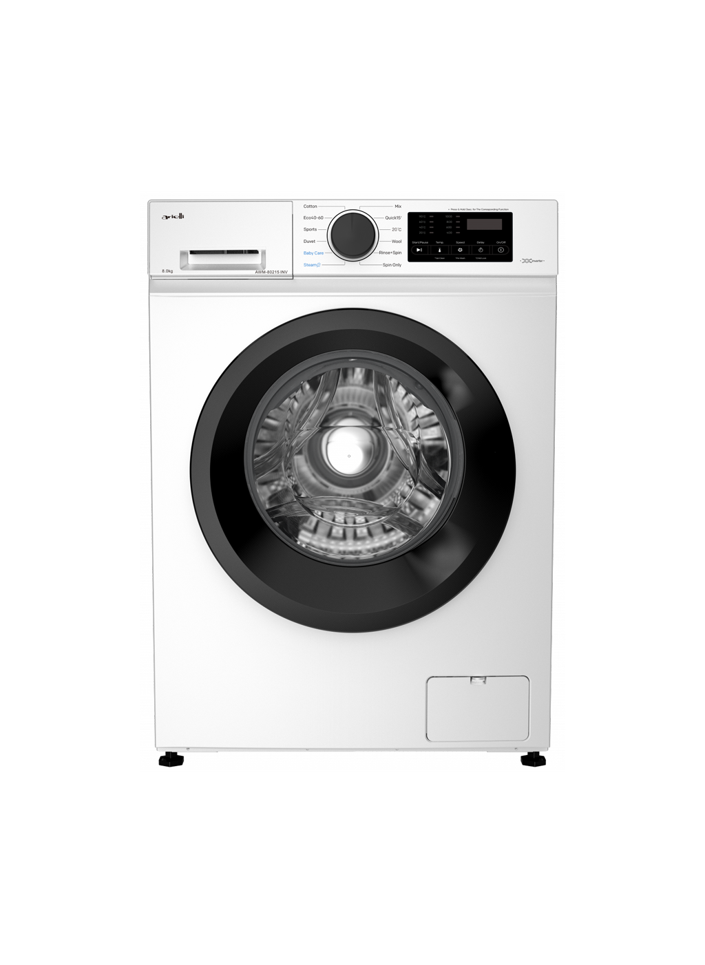 Пералня Arielli AWM-80215 INV 8кг 1200 об/мин инверторен мотор програма с пара клас A