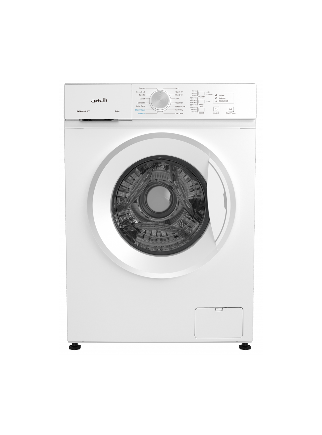 Пералня Arielli AWM-80268 INV 8кг 1200 об/мин инверторен мотор програма с пара клас A