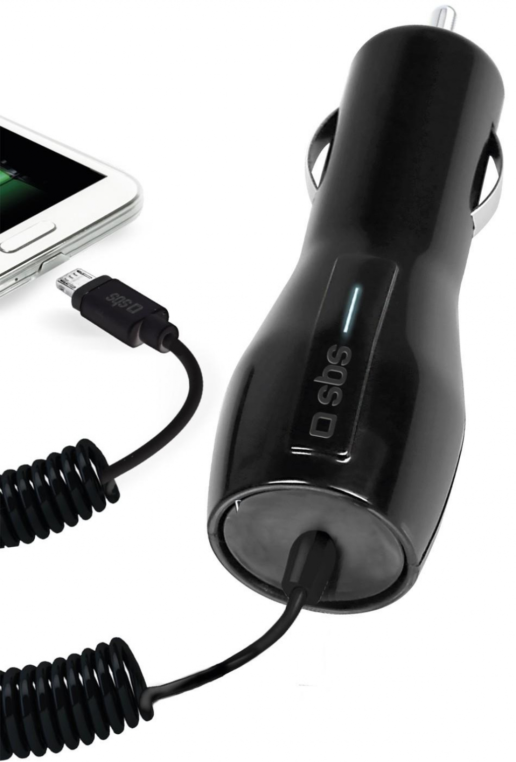 Зарядно за кола SBS Car charger with cable, micro USB TECARMICRO1L