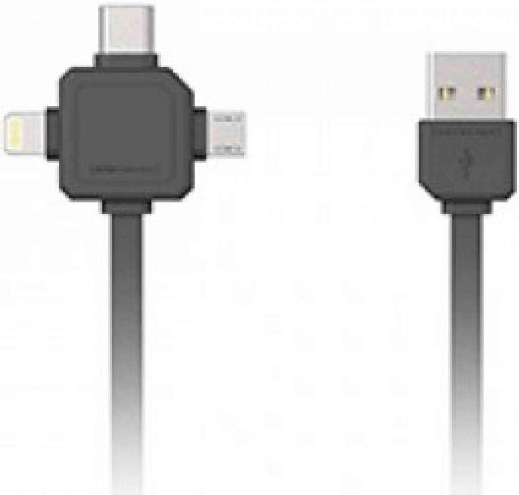 Кабел Allocacoc 9003GY USB type-C, Apple Lightning, Micro USB