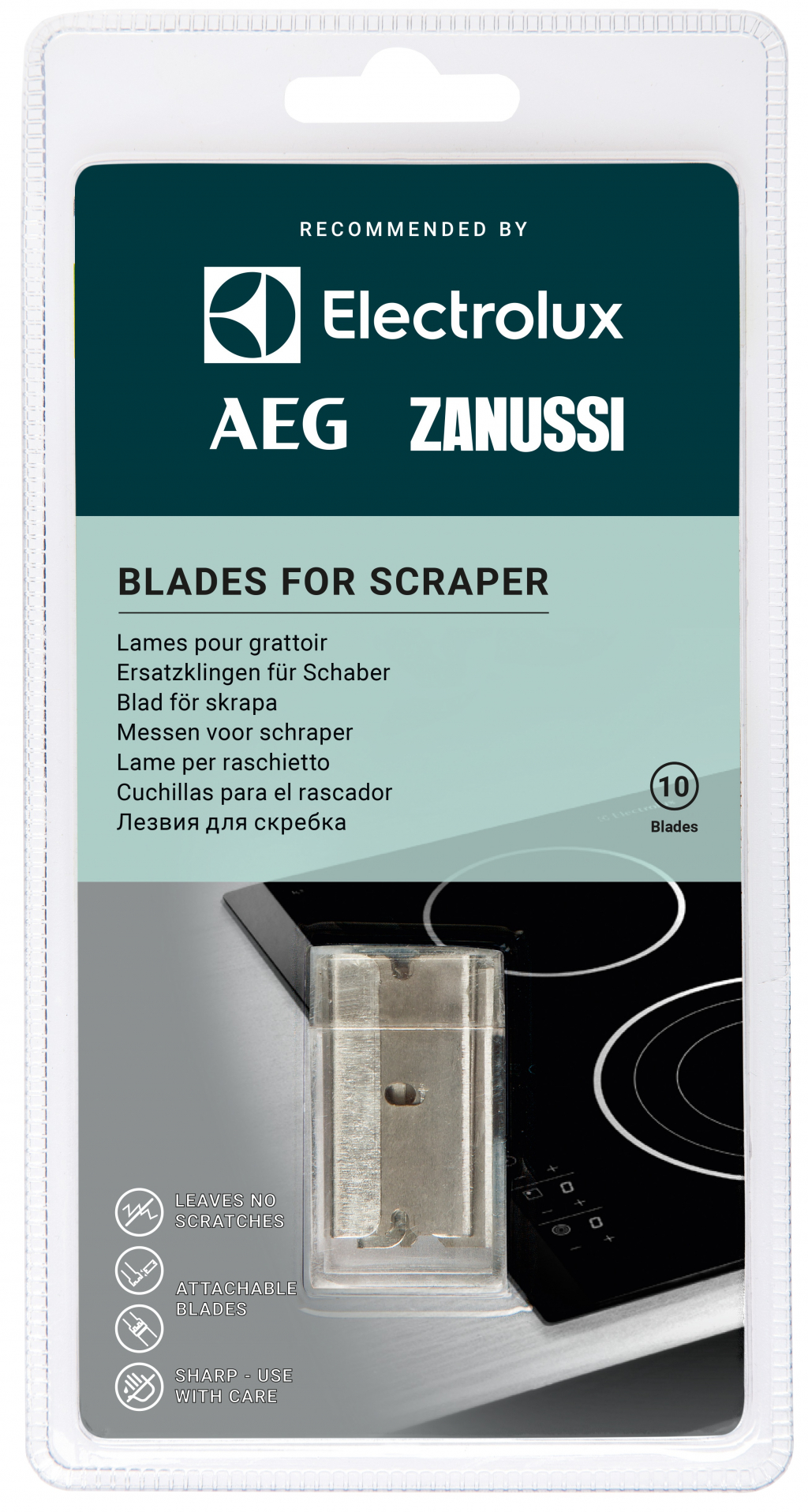 Аксесоар за почистване на керамични  плотове ELECTROLUX E6HUB102- 902979540/9 ножчета за шпакла