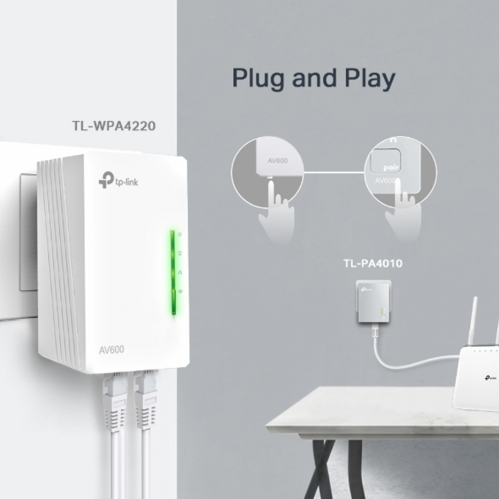 Мрежови адаптор TP-Link TL-WPA4221 KIT powerline wifi адаптер