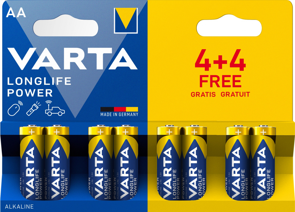 Батерии Varta LONGLIFE POWER AA BLI 8 (4+4)