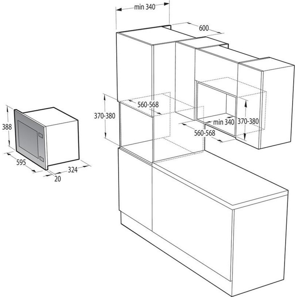 Микровълнова за вграждане Gorenje BM201AG1BG