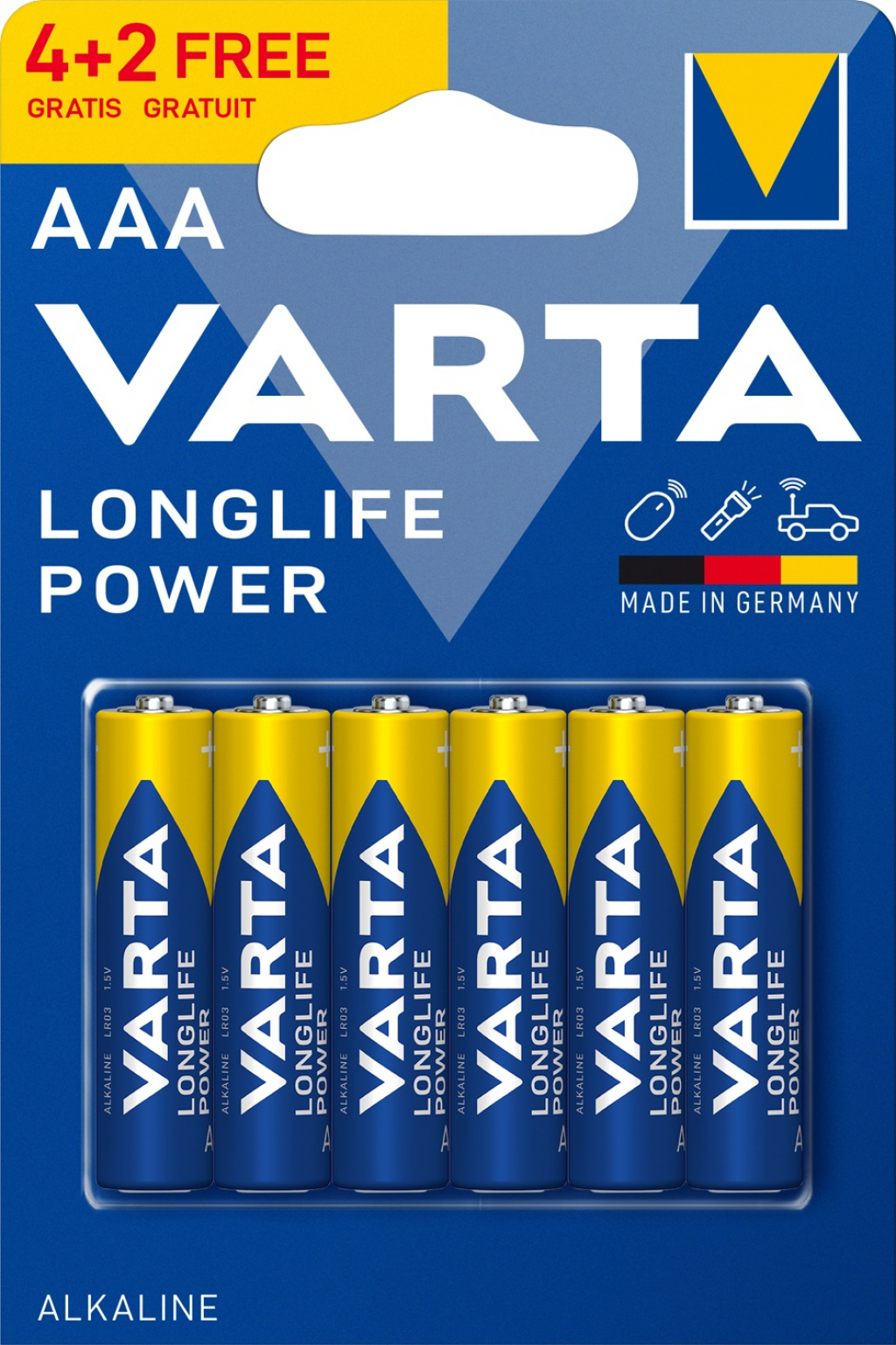 Батерии Varta LONGLIFE POWER AAA BLI 6 (4+2)