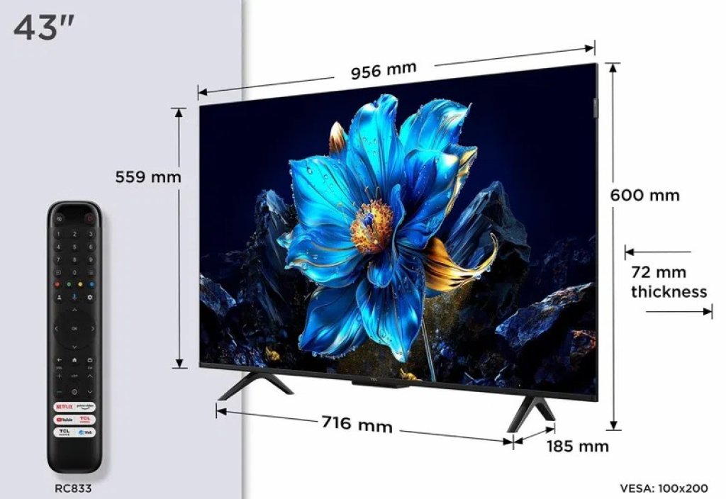 Телевизор TCL QLED 43P7K