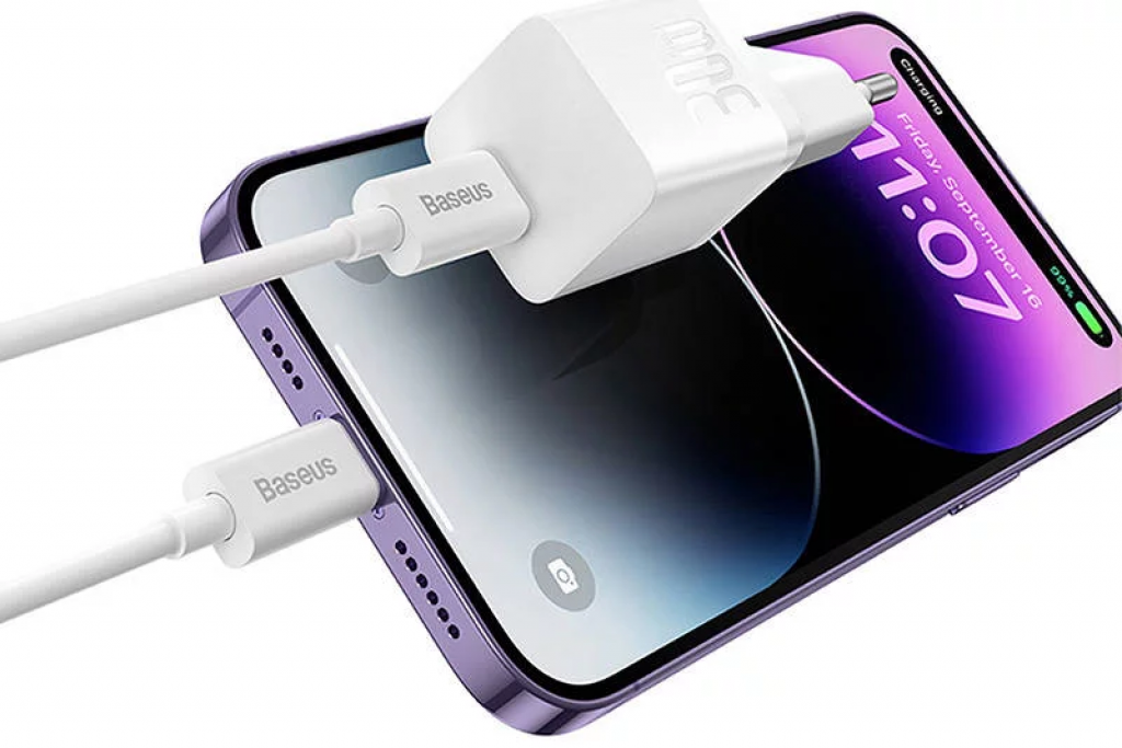 Зарядно устройство Baseus Universal mini fast charger Baseus GaN5 30W white