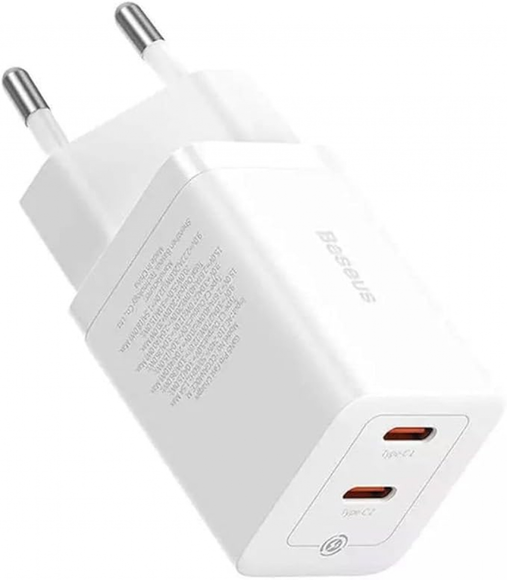 Зарядно устройство Baseus GaN5 Pro Fast Charger C+C 40W EU White