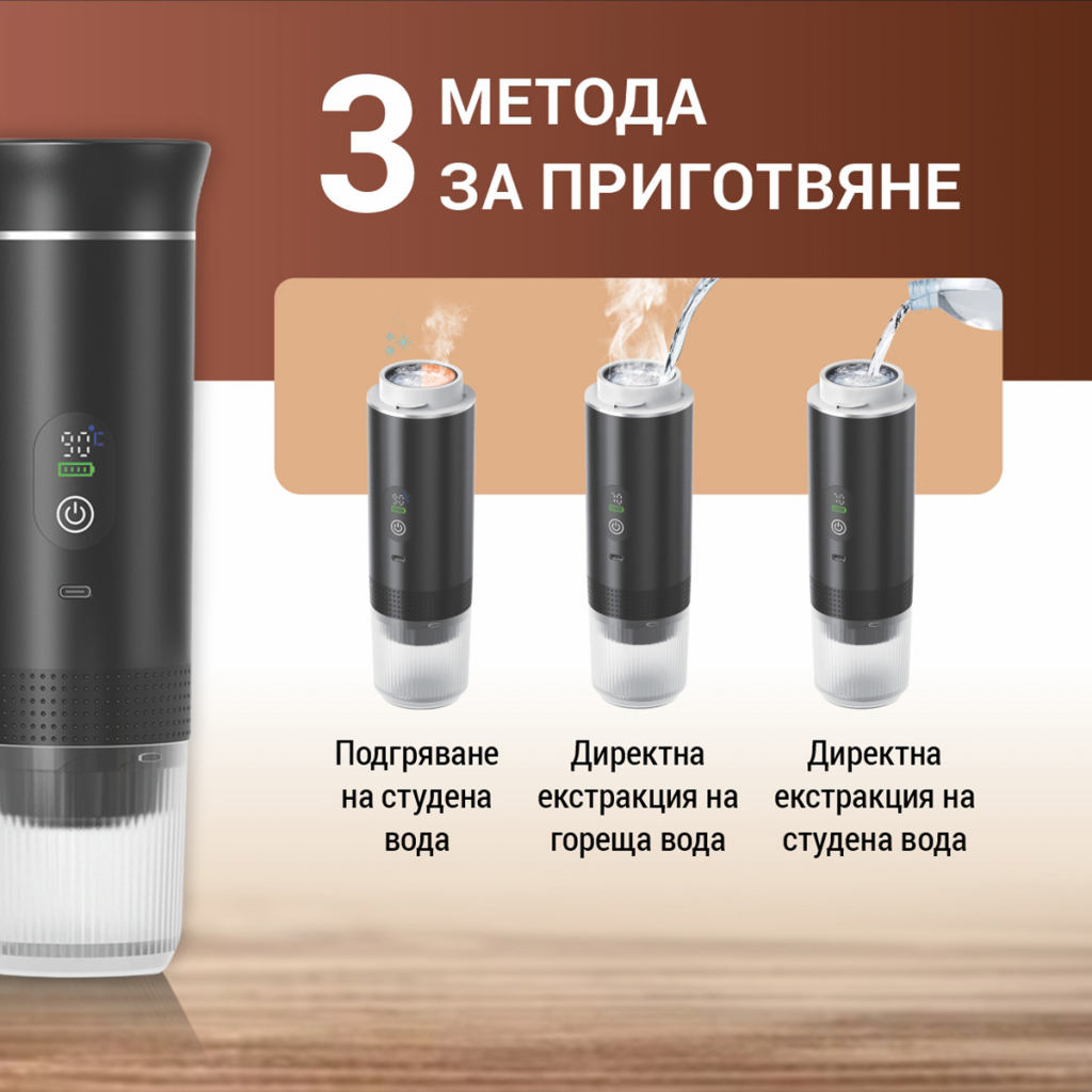 Кафемашина с капсули Xmart Portable Coffee Machine KF-JN-02 Pro Black