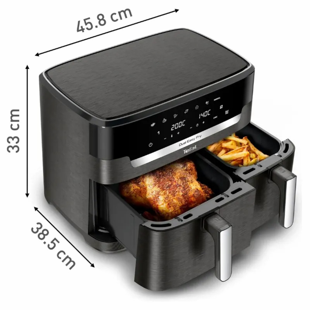 Уред за готвене Tefal EY942HE0 XXL DUAL EASY FRY COAL EU