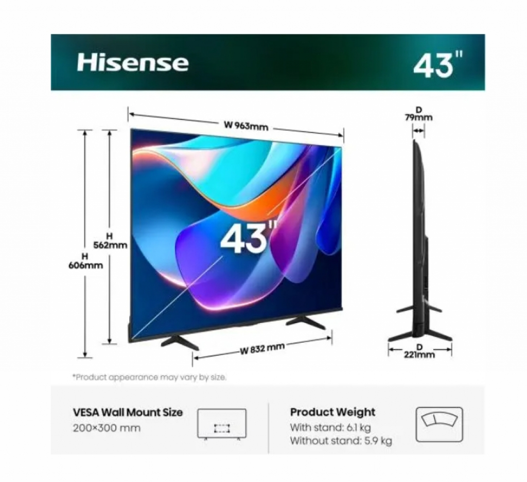 Телевизор Hisense 43A6S