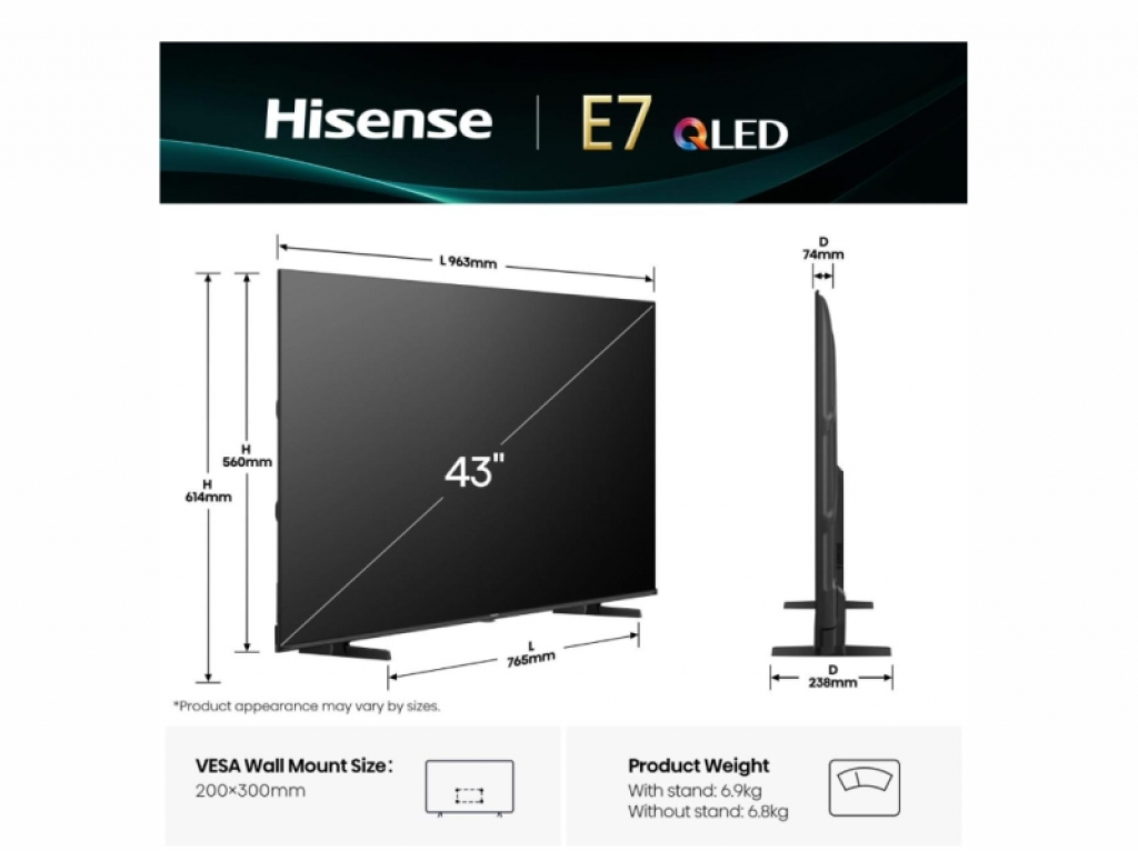 Телевизор Hisense 43E7Q