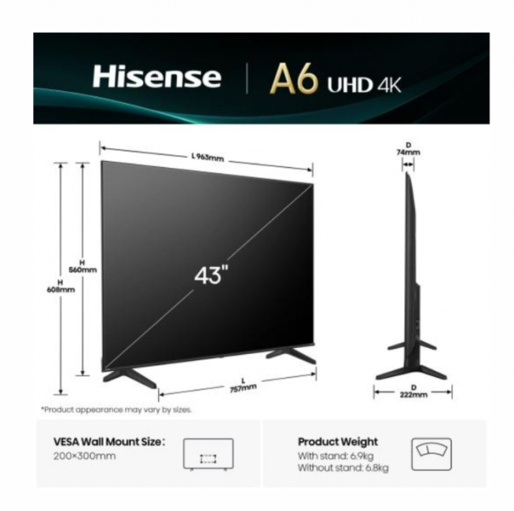 Телевизор Hisense 43A6Q