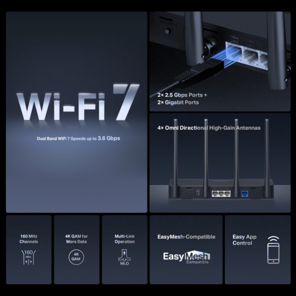 Мрежови адаптор MERCUSYS MR27BE wifi рутер