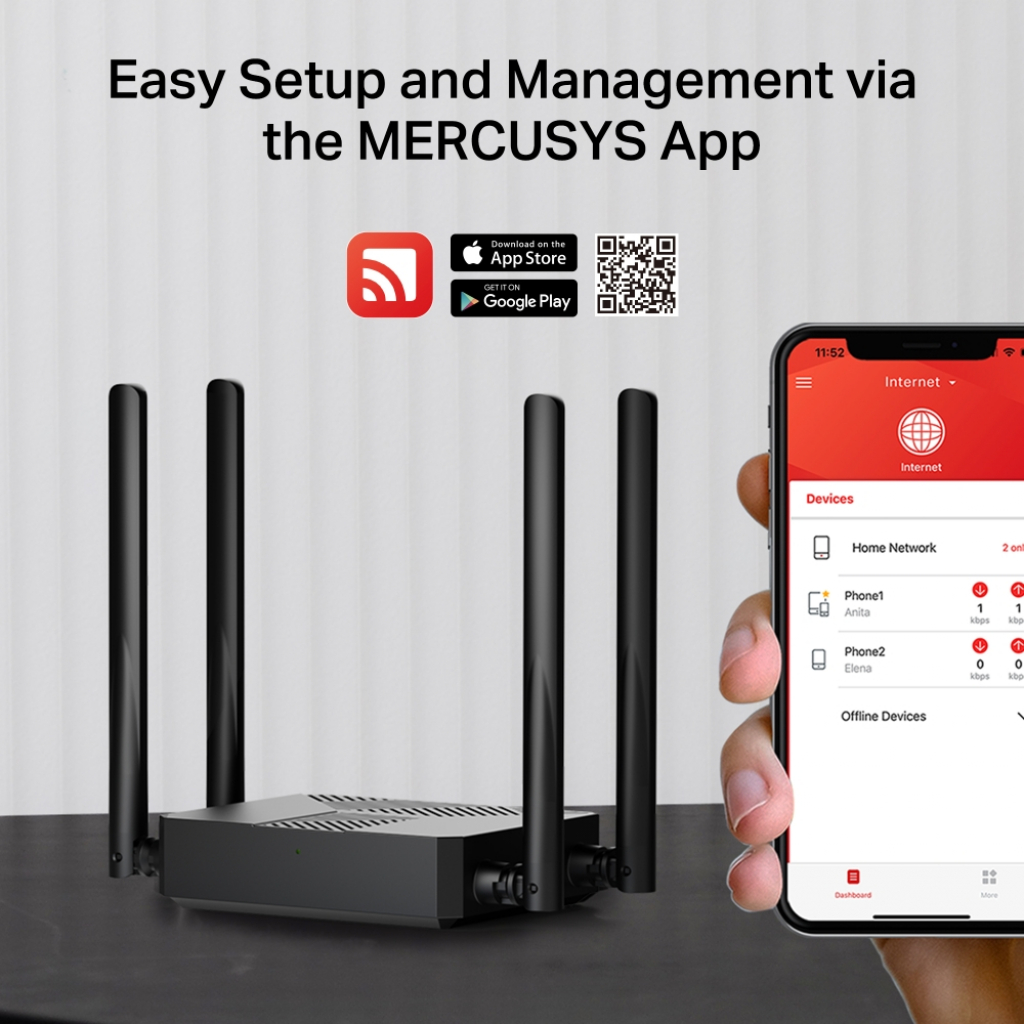 Мрежови адаптор MERCUSYS MR62X wifi рутер