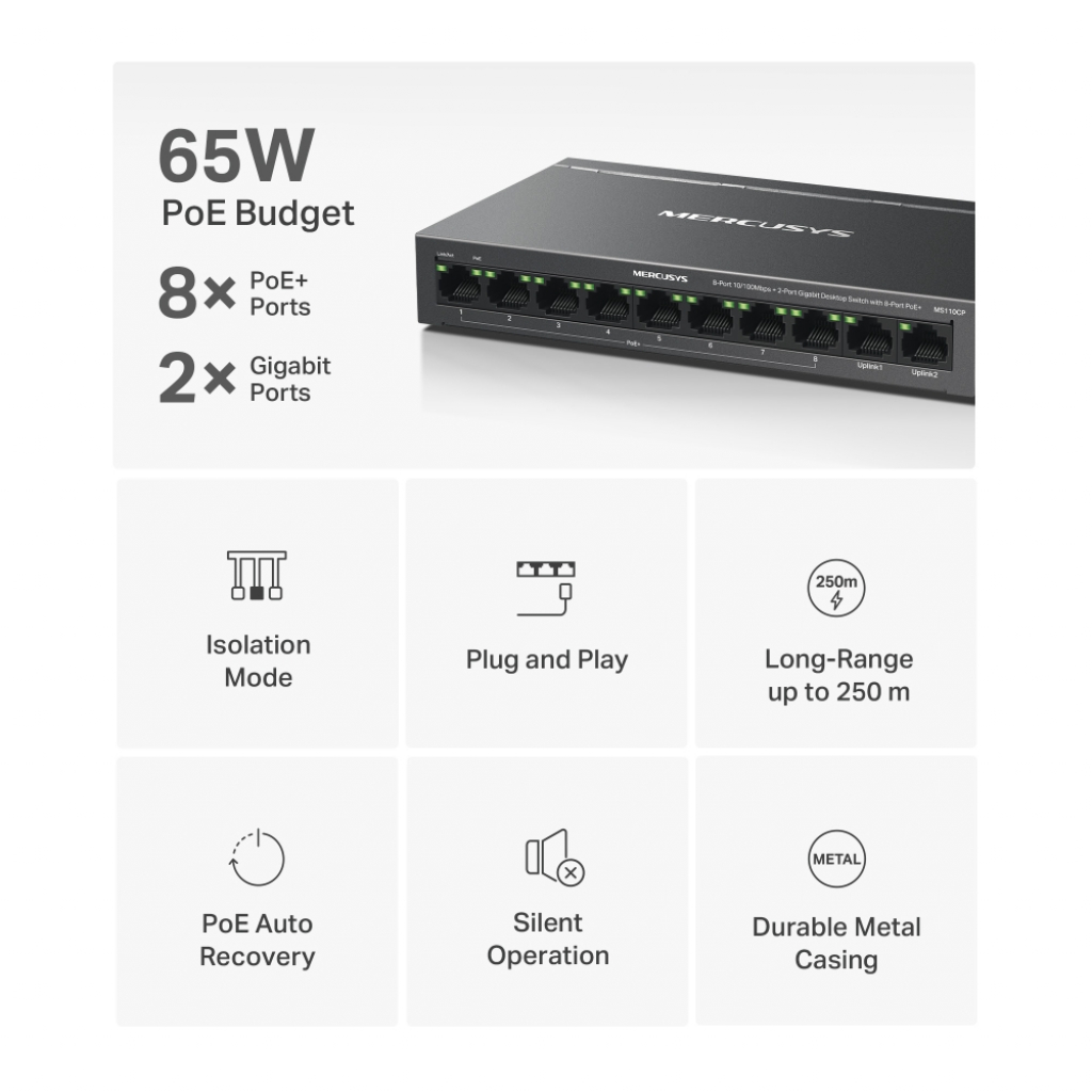 Мрежови адаптор MERCUSYS MS110CP gigabit switch