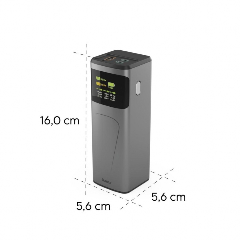 Външна батерия HAMA 201742 High Power 150 W 24000 mAh